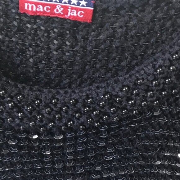 Mac & Jac Vintage Y2K Sequins Sweater Beads Shiny Sequins Top Metallic Black M - Picture 10 of 10